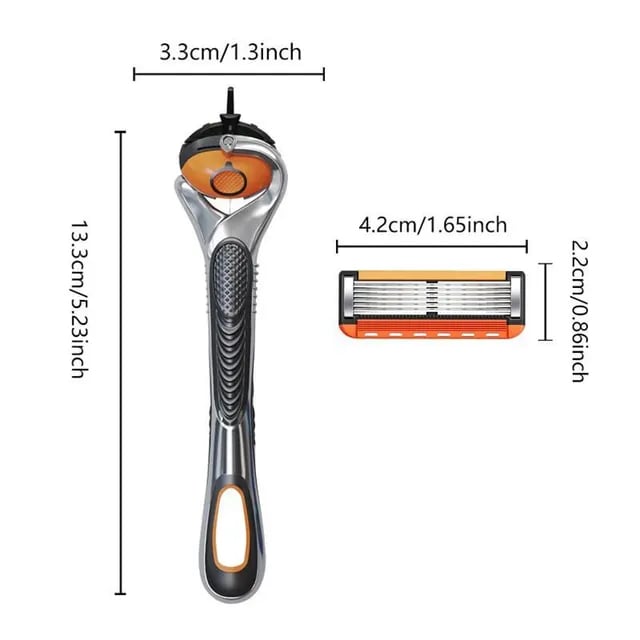 Juego de repuesto para maquinilla de afeitar para hombre + soporte gratuito: hojas de acero inoxidable ultra afiladas para un afeitado suave-ES