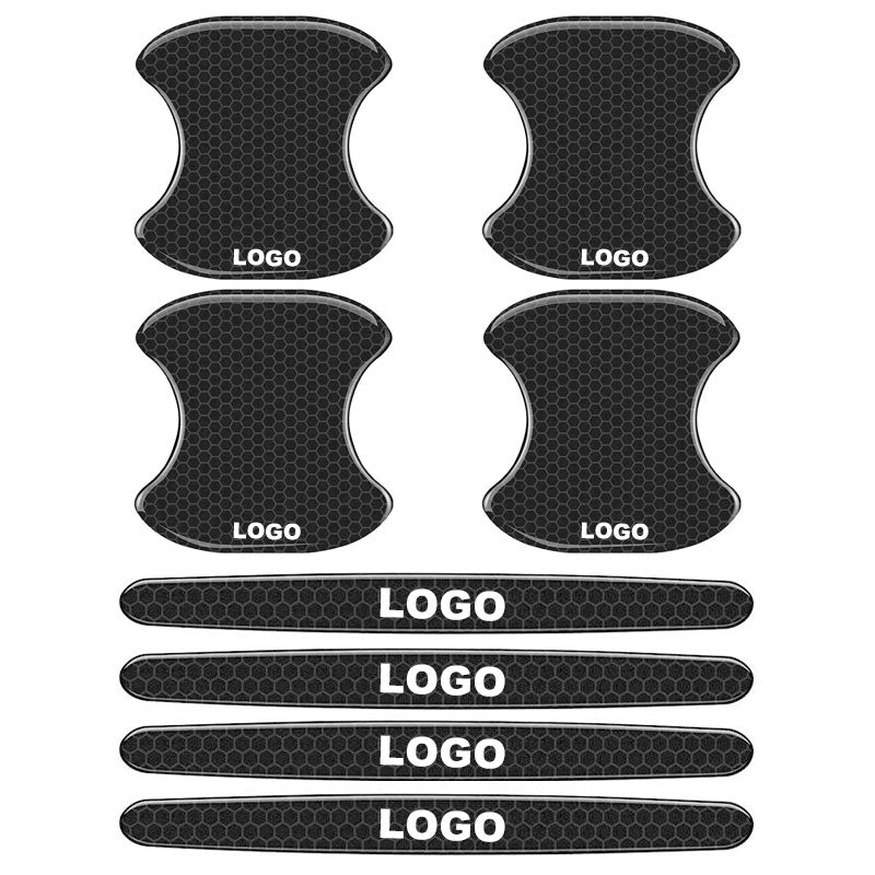 Pegatinas para manija de puerta de coche (panel de puerta + tira anticolisión / juego de 8 piezas)-ES