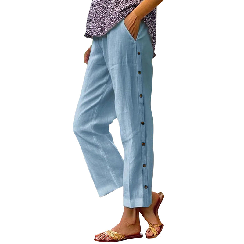 👖Μονόχρωμο casual παντελόνι-GR
