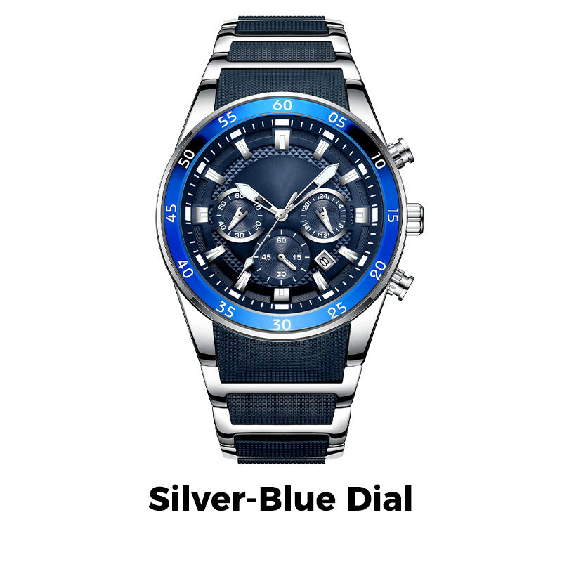 🎁 Ανδρικό αδιάβροχο πολυλειτουργικό ρολόι quartz⌚-GR