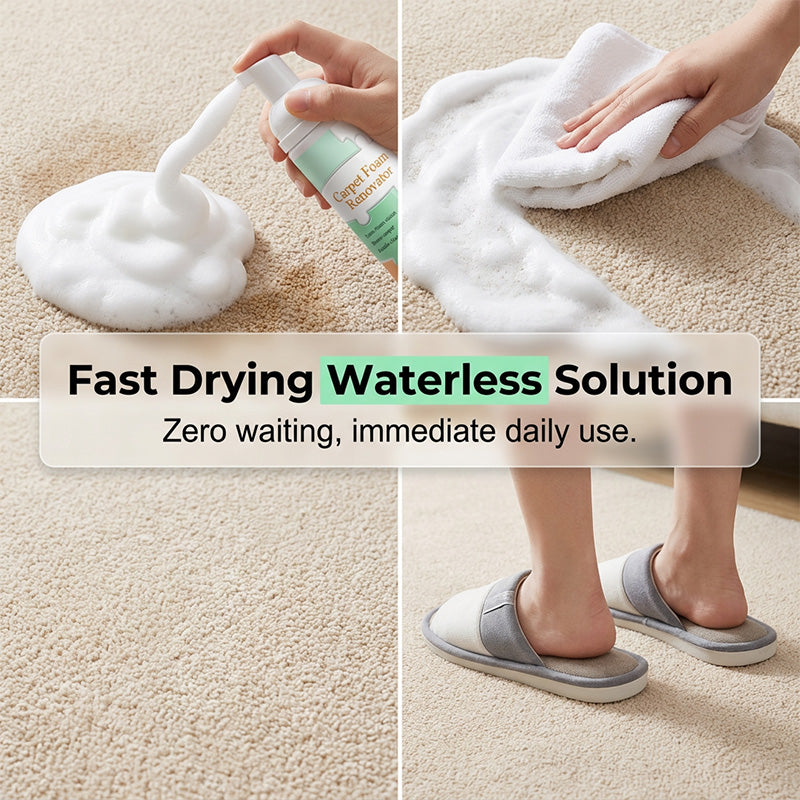 Espuma quitamanchas para alfombras sin agua con toalla-ES