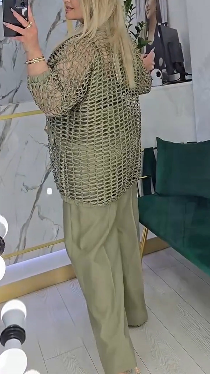 Traje de tres piezas hueco para mujer-ES