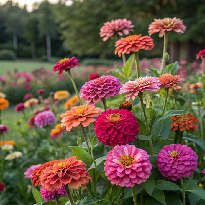 🌺 Semillas de zinnia doble en colores surtidos-ES