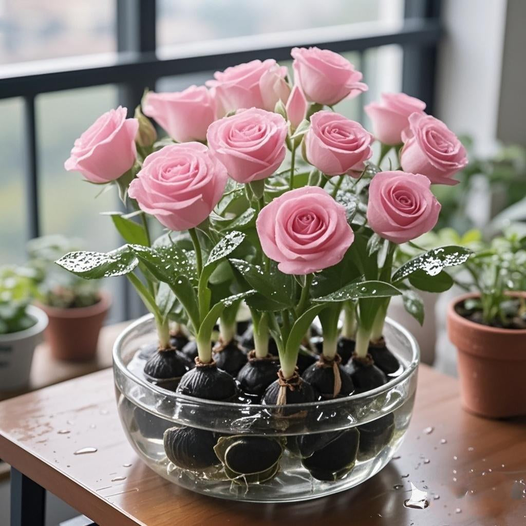 ✨Bulbos de rosa hidropónicos: deliciosamente fragantes ✨Se pueden cultivar en agua o tierra.-ES