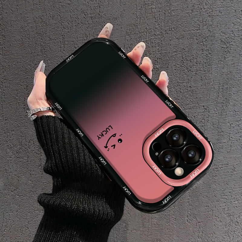 Matinis gradientinis „iPhone“ dėklas – MYLIU TAVE IR LAIMINGAS, šypsenėlių dizainas-LT