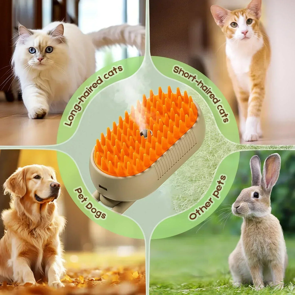 🐱🐶✨3 viename gariniai šepečiai augintiniams-LT