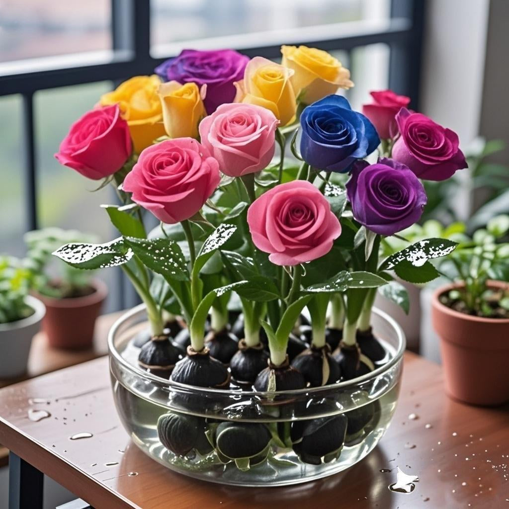 ✨Bulbos de rosa hidropónicos: deliciosamente fragantes ✨Se pueden cultivar en agua o tierra.-ES