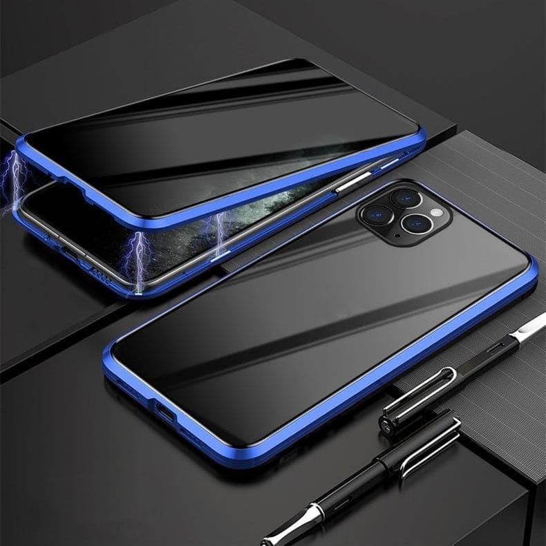 Funda magnética para iPhone con cristal antirreflejos y metal.-ES