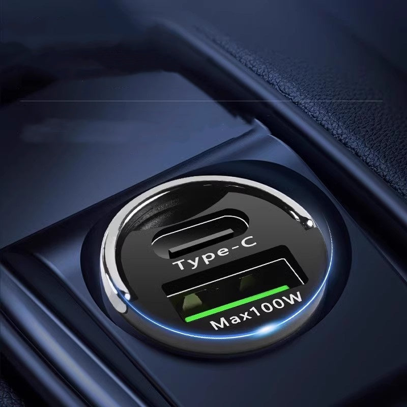 Paslėptas automobilio USB įkroviklis su dviem prievadais-LT