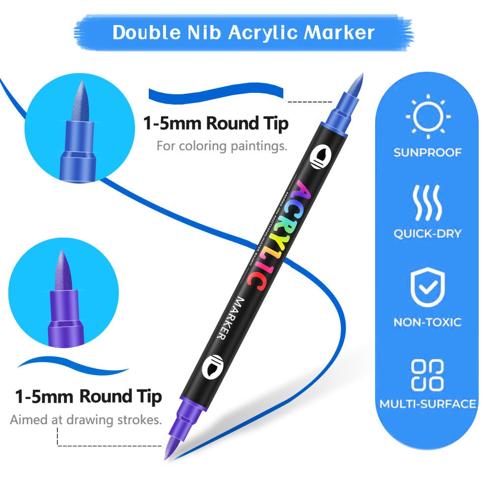 🎨🔥 Dvostrani akrilni marker – 24/48/72/120 boja-HR
