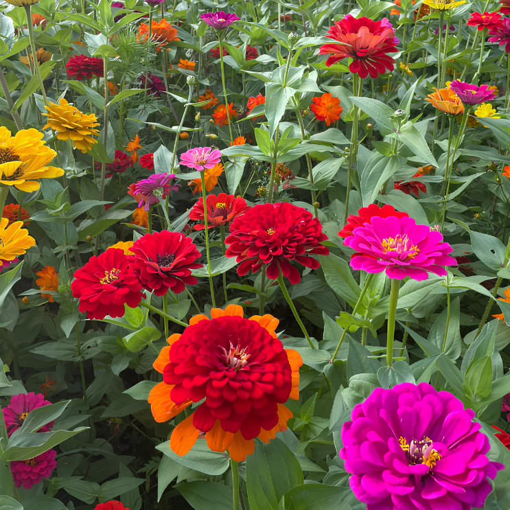 🌺 Semillas de zinnia doble en colores surtidos-ES