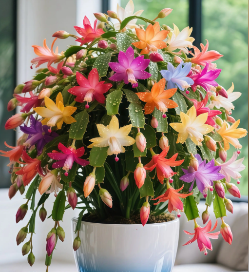 🦀 Bulbos de Schlumbergera de colores variados: flores de fácil cuidado en todos los tonos, incluso en invierno ❄️🌈-ES