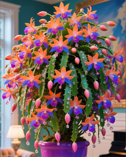 🦀 Bulbos de Schlumbergera de colores variados: flores de fácil cuidado en todos los tonos, incluso en invierno ❄️🌈-ES