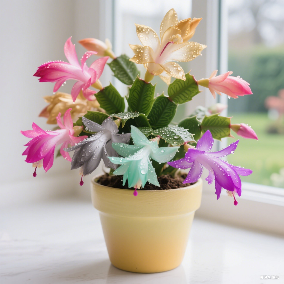 🦀 Bulbos de Schlumbergera de colores variados: flores de fácil cuidado en todos los tonos, incluso en invierno ❄️🌈-ES