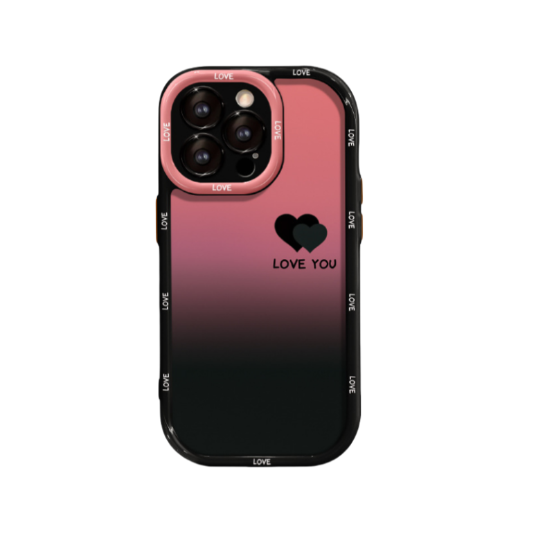 Matinis gradientinis „iPhone“ dėklas – MYLIU TAVE IR LAIMINGAS, šypsenėlių dizainas-LT