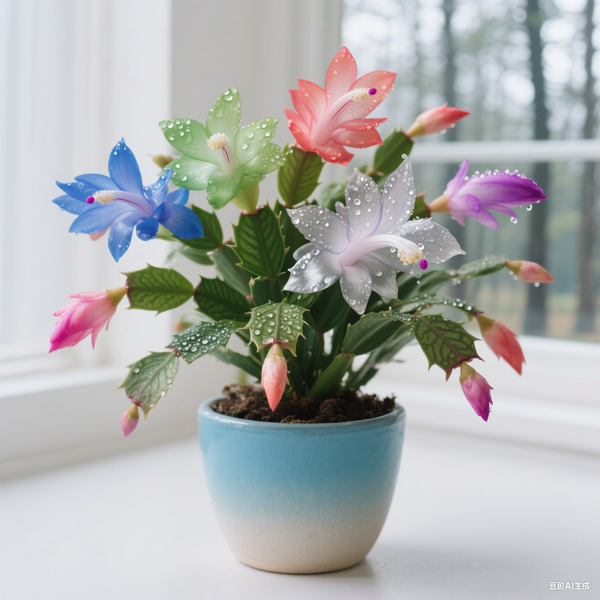 🦀 Bulbos de Schlumbergera de colores variados: flores de fácil cuidado en todos los tonos, incluso en invierno ❄️🌈-ES