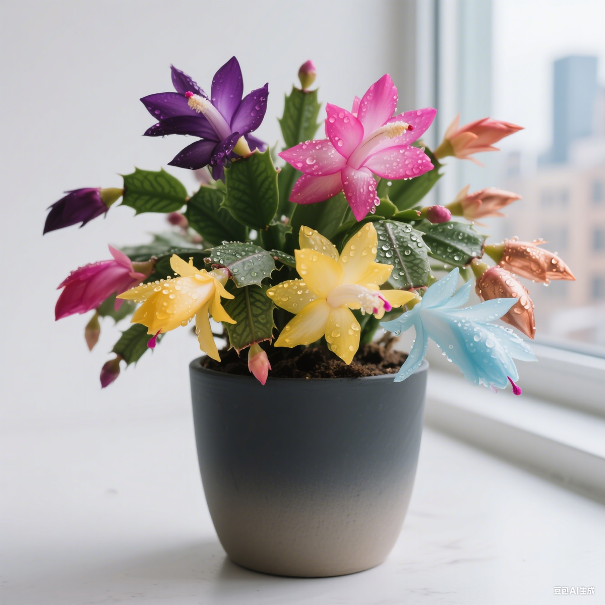 🦀 Bulbos de Schlumbergera de colores variados: flores de fácil cuidado en todos los tonos, incluso en invierno ❄️🌈-ES