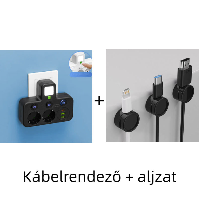 🔌⚡Έξυπνο καλώδιο τροφοδοσίας με θύρες USB (πρίζα EU)-GR
