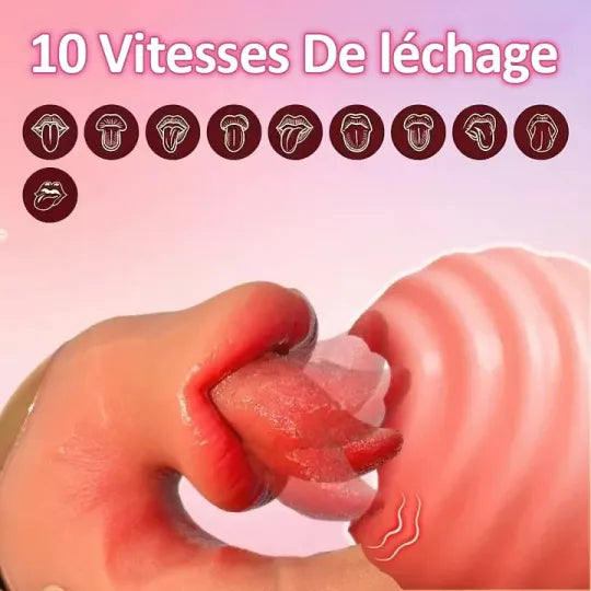 Athena – 3-u-1 vibrator za lizanje i guranje – grijani stimulator G-točke kontroliran AI aplikacijom s 10 načina lizanja-HR