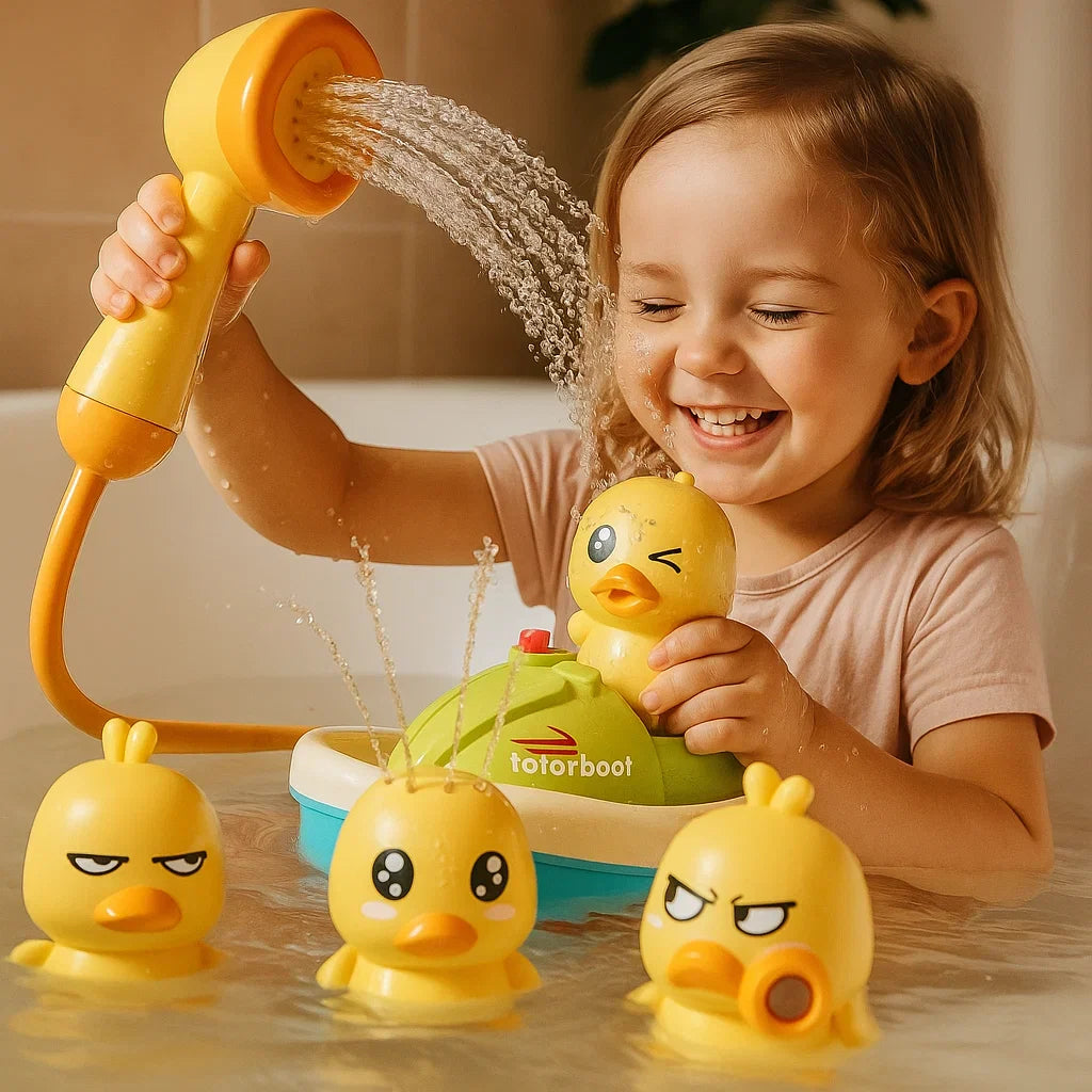 🦆 Elektrinis vandens žaislas su ančių valtimi – taškantis vanduo ir interaktyvios pramogos! 💦-LT