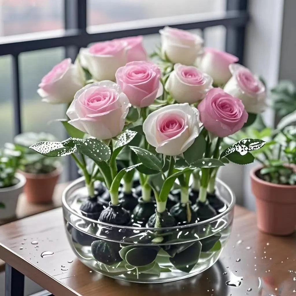✨Bulbos de rosa hidropónicos: deliciosamente fragantes ✨Se pueden cultivar en agua o tierra.-ES
