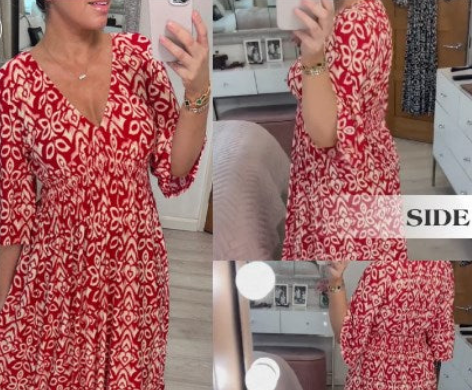 👗Mini Vestido estampado cuello pico-ES