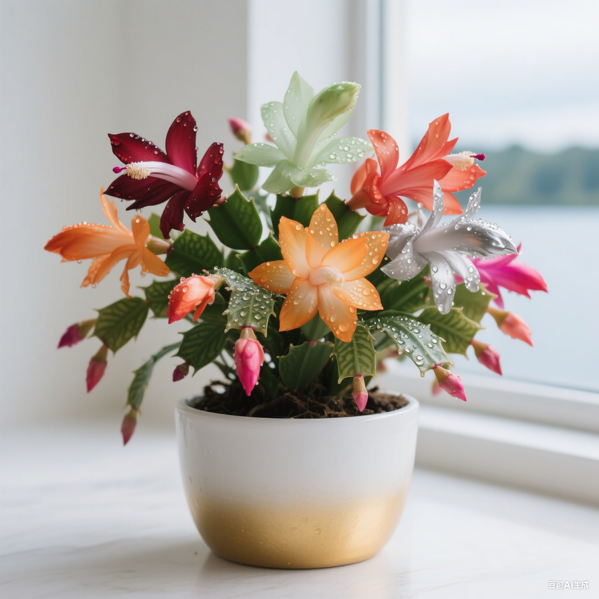 🦀 Bulbos de Schlumbergera de colores variados: flores de fácil cuidado en todos los tonos, incluso en invierno ❄️🌈-ES