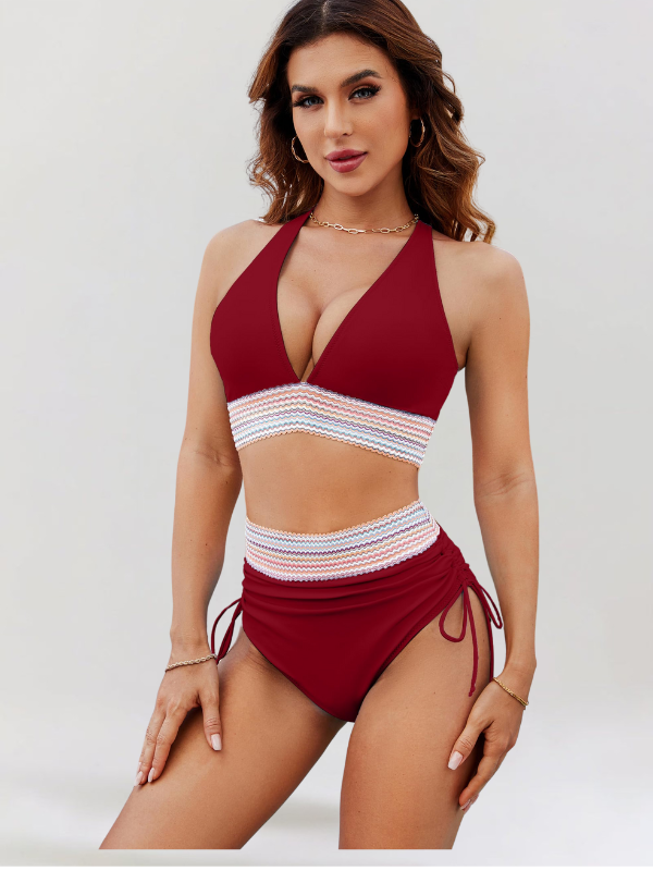 Isa | Conjunto de bikini de cintura alta con control de abdomen-ES