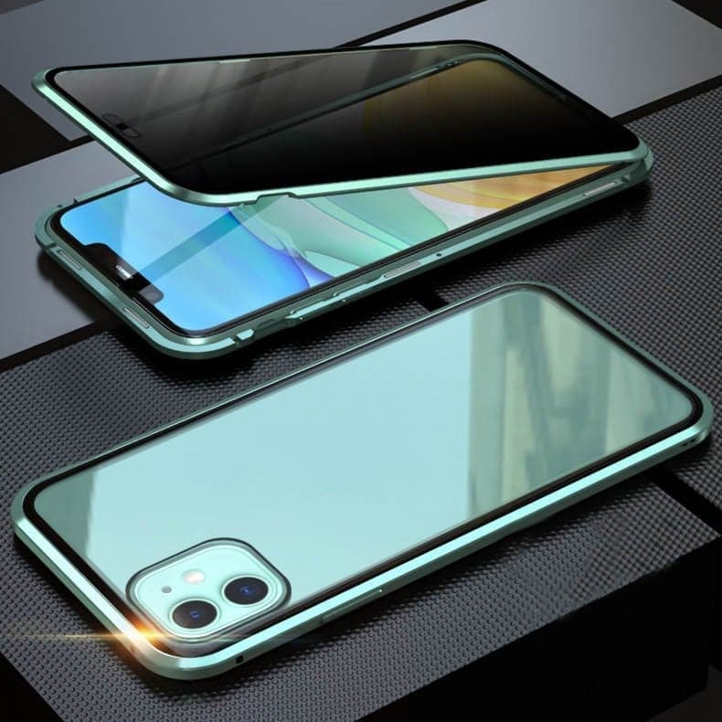 Funda magnética para iPhone con cristal antirreflejos y metal.-ES