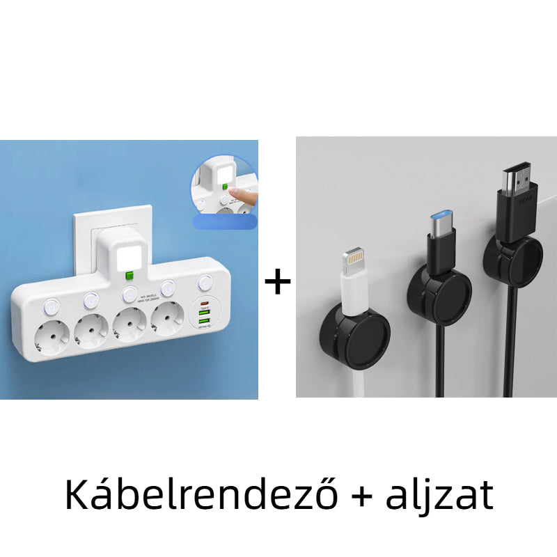 🔌⚡Έξυπνο καλώδιο τροφοδοσίας με θύρες USB (πρίζα EU)-GR