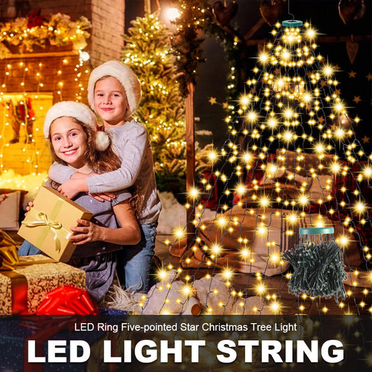 🎄 Penkiakampės žvaigždės formos LED kalėdinės eglutės lemputė 🎄-LT