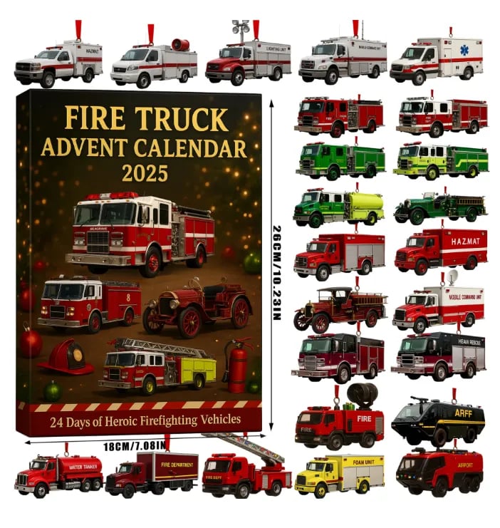🚒🔥CALENDARIO DE ADVIENTO DE CAMIÓN DE BOMBEROS 2025🎁🌲-ES