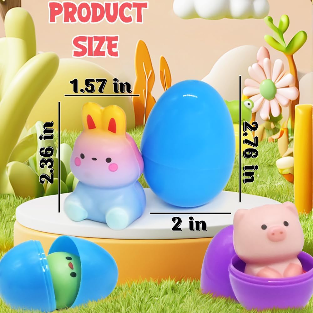 🎁 12/24 unidades de juguetes blandos pre-rellenos de huevos de Pascua de crecimiento lento-ES