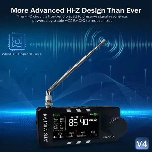 📻Patobulintas ATS Mini V4 Si4732 visų dažnių DSP radijo imtuvas-LT