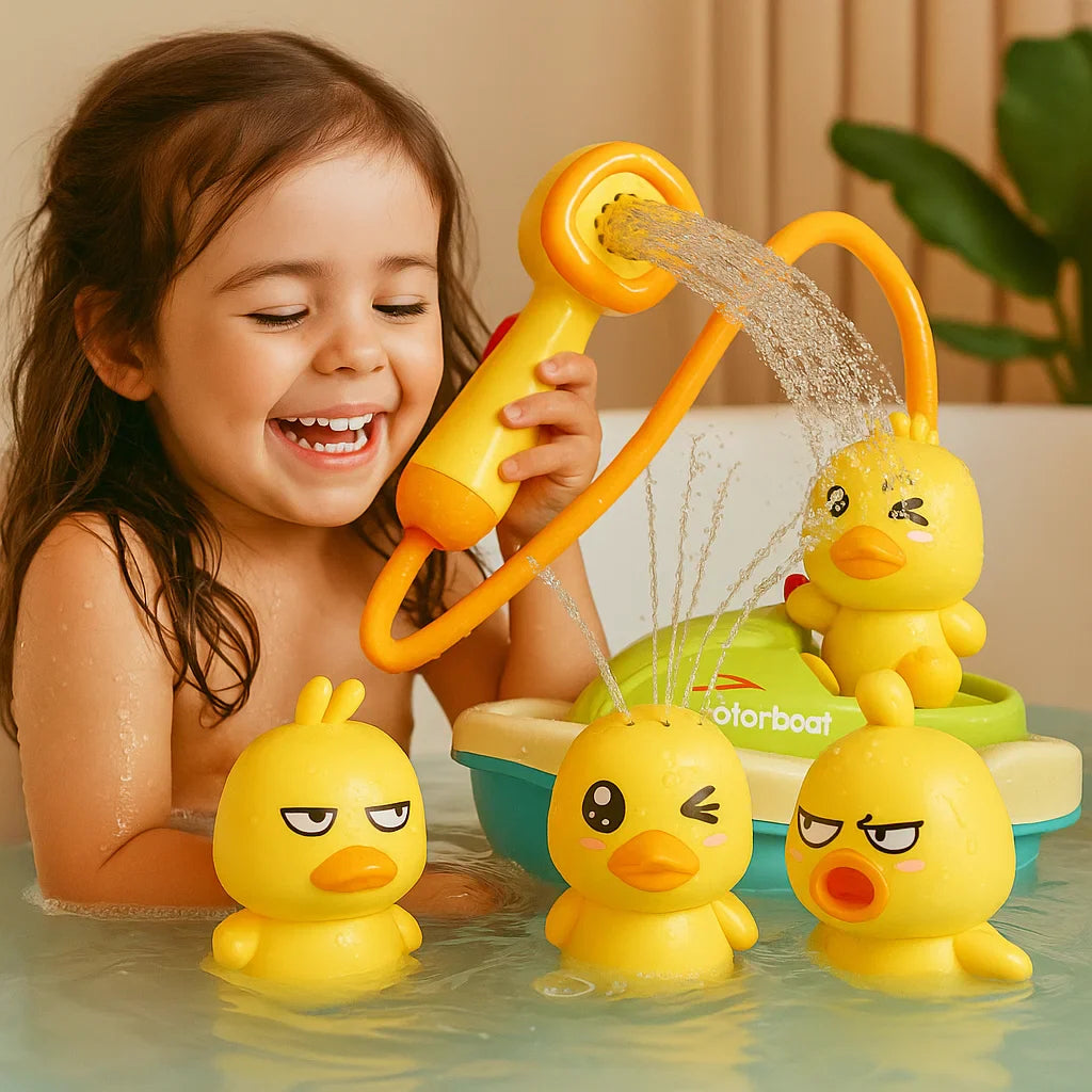 🦆 Elektrinis vandens žaislas su ančių valtimi – taškantis vanduo ir interaktyvios pramogos! 💦-LT