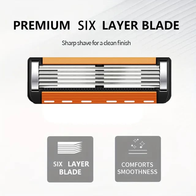 Juego de repuesto para maquinilla de afeitar para hombre + soporte gratuito: hojas de acero inoxidable ultra afiladas para un afeitado suave-ES