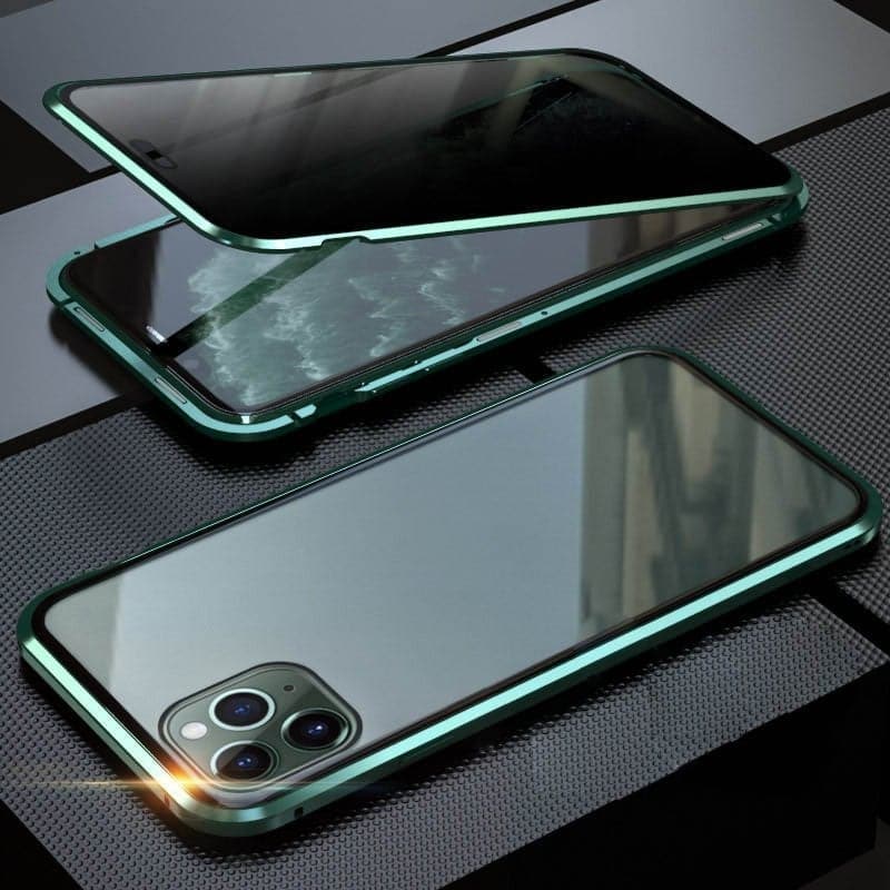 Funda magnética para iPhone con cristal antirreflejos y metal.-ES