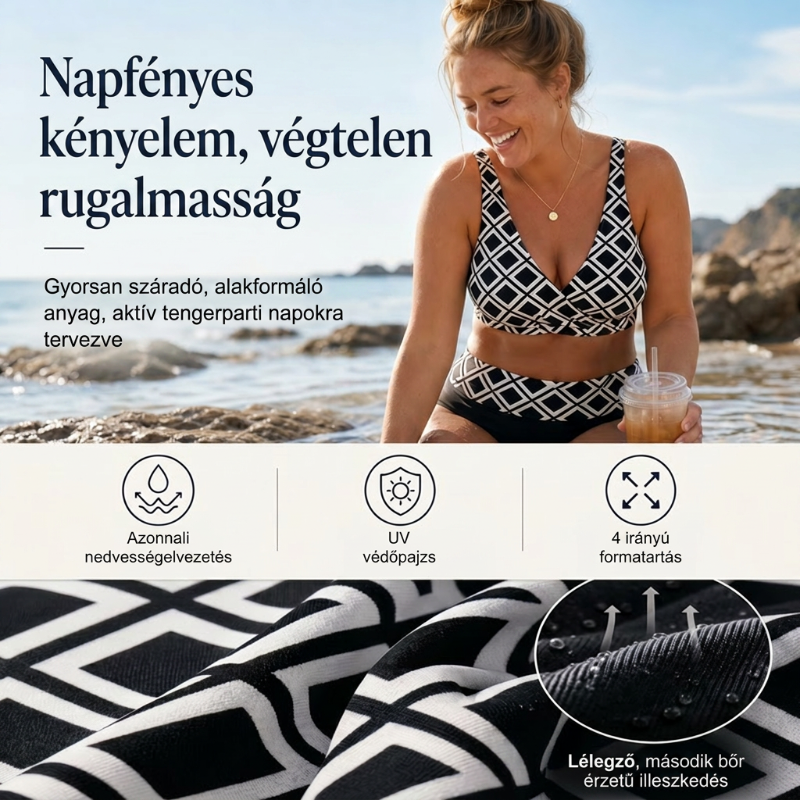 👙🌊Dwuczęściowy damski komplet bikini z wysokim stanem-EE