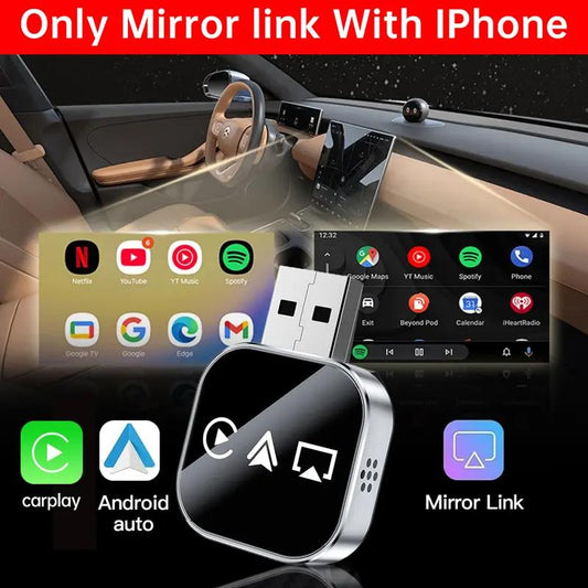 📶 2026 Nadogradnja 3 u 1 Screen Mirror iOS telefona, žičani na bežični Carplay adapter-HR