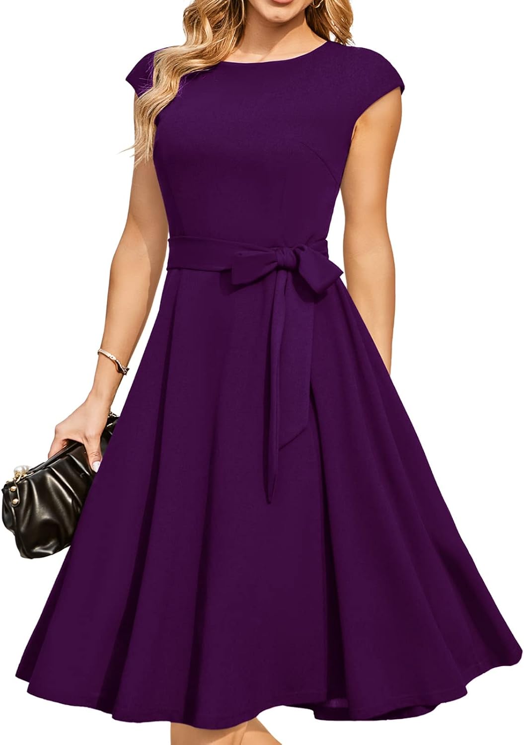 Vestidos de cóctel DRESSTELLS para mujer, vestidos de novia formales, vestidos de fiesta modestos para recepción en la iglesia en 2025-ES