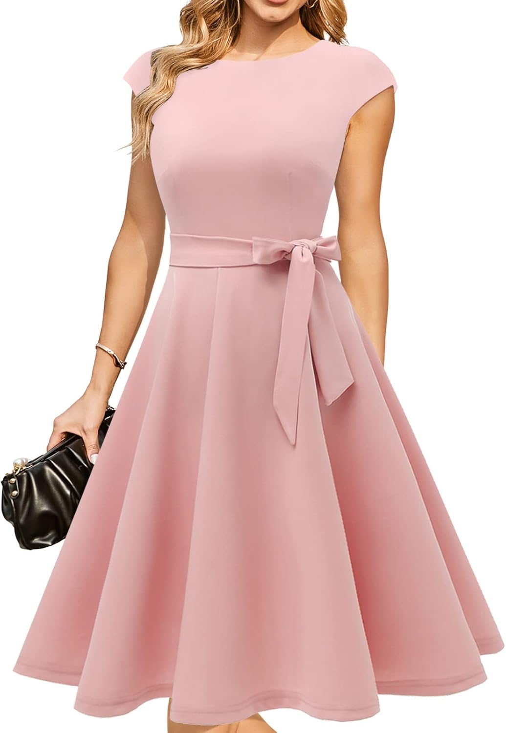 Vestidos de cóctel DRESSTELLS para mujer, vestidos de novia formales, vestidos de fiesta modestos para recepción en la iglesia en 2025-ES
