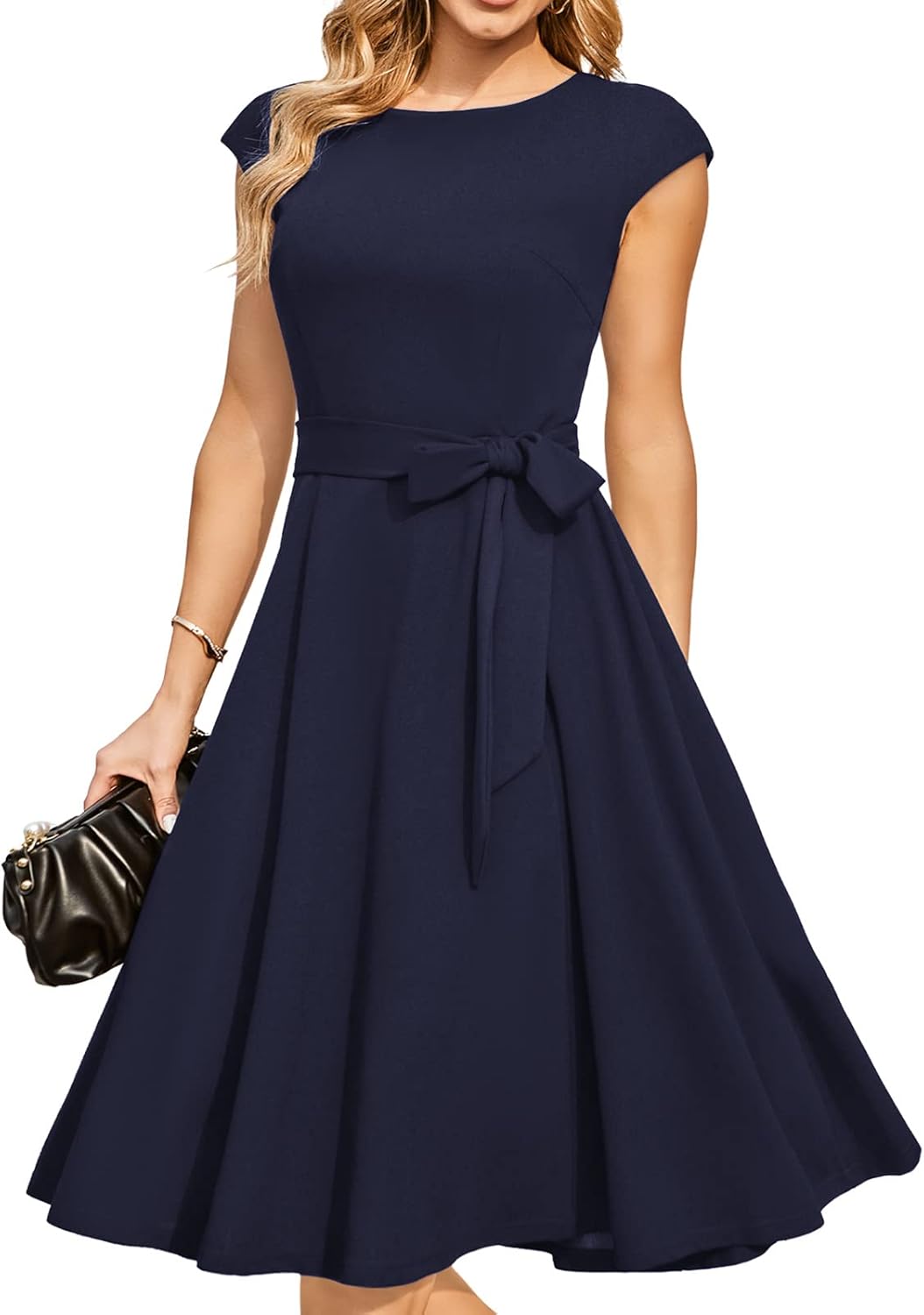 Vestidos de cóctel DRESSTELLS para mujer, vestidos de novia formales, vestidos de fiesta modestos para recepción en la iglesia en 2025-ES