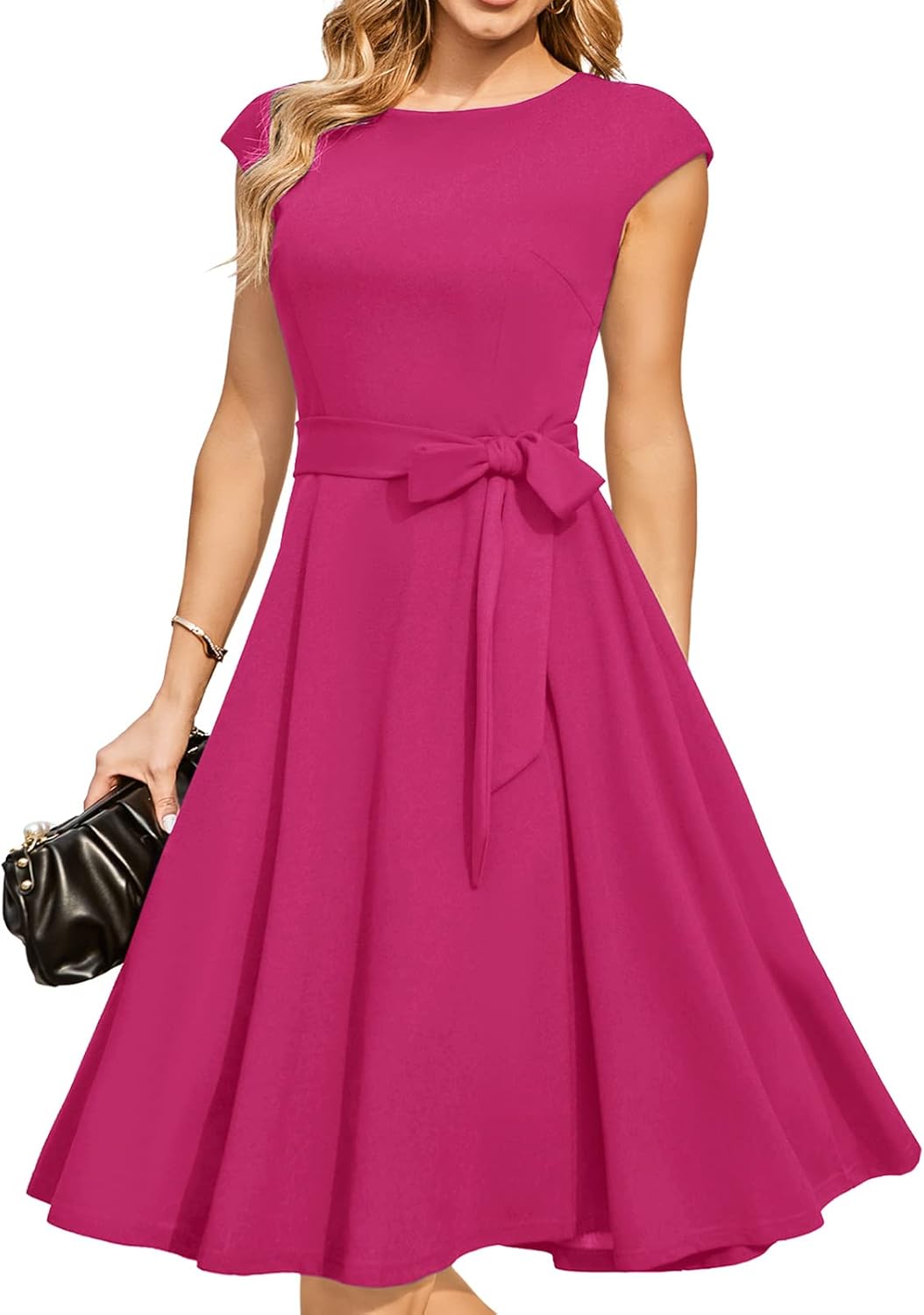 Vestidos de cóctel DRESSTELLS para mujer, vestidos de novia formales, vestidos de fiesta modestos para recepción en la iglesia en 2025-ES