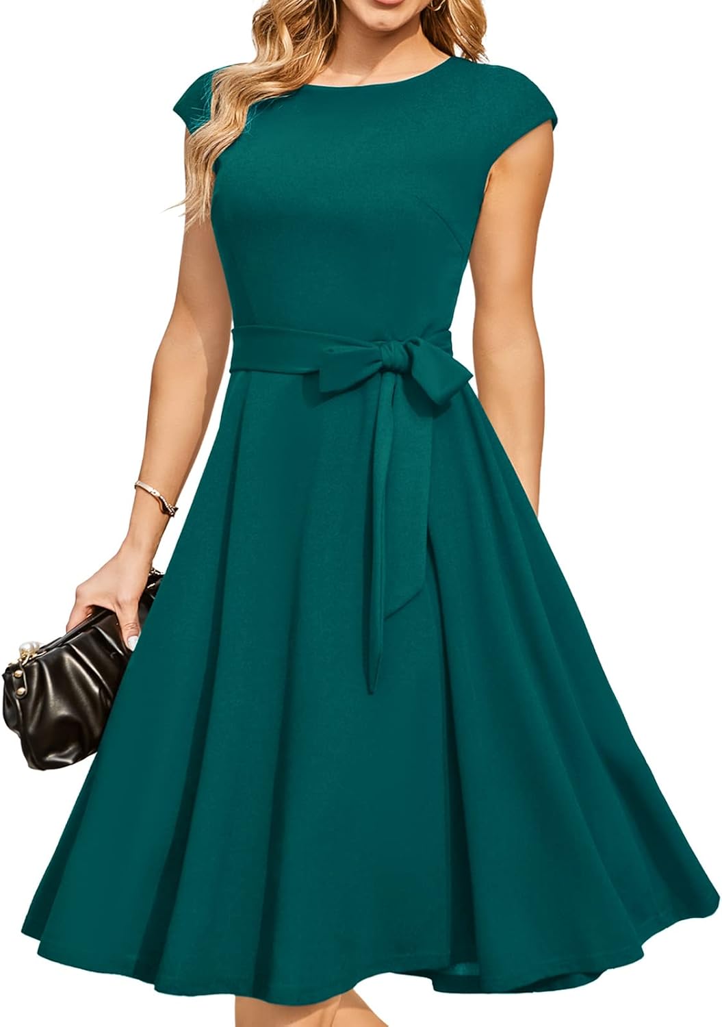 Vestidos de cóctel DRESSTELLS para mujer, vestidos de novia formales, vestidos de fiesta modestos para recepción en la iglesia en 2025-ES