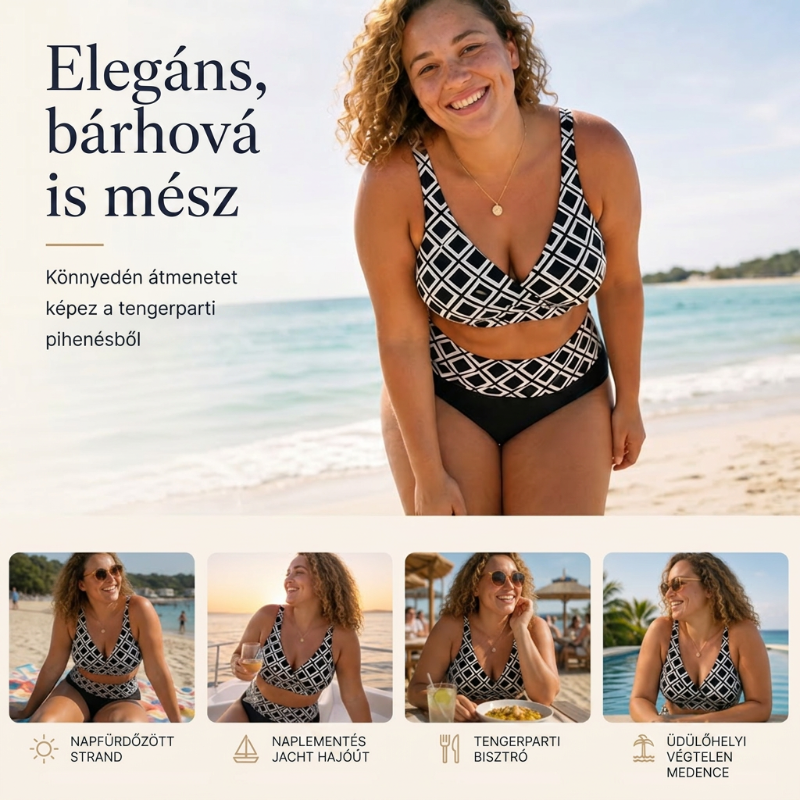 👙🌊Dwuczęściowy damski komplet bikini z wysokim stanem-EE