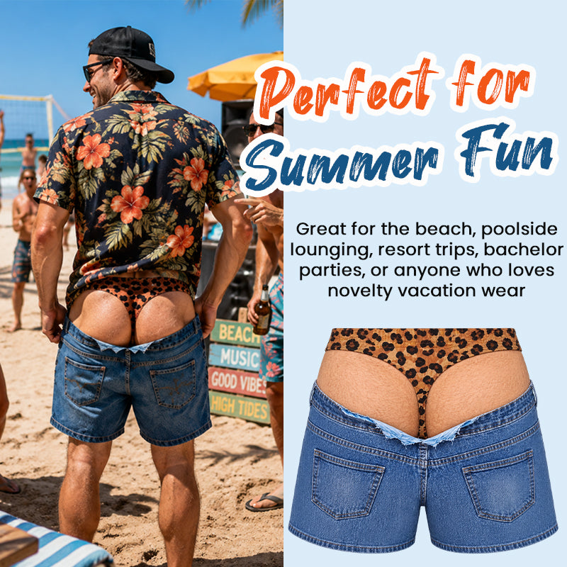 Bañador corto vaquero con estampado de leopardo | Nuevo bañador Illusion Beach-ES