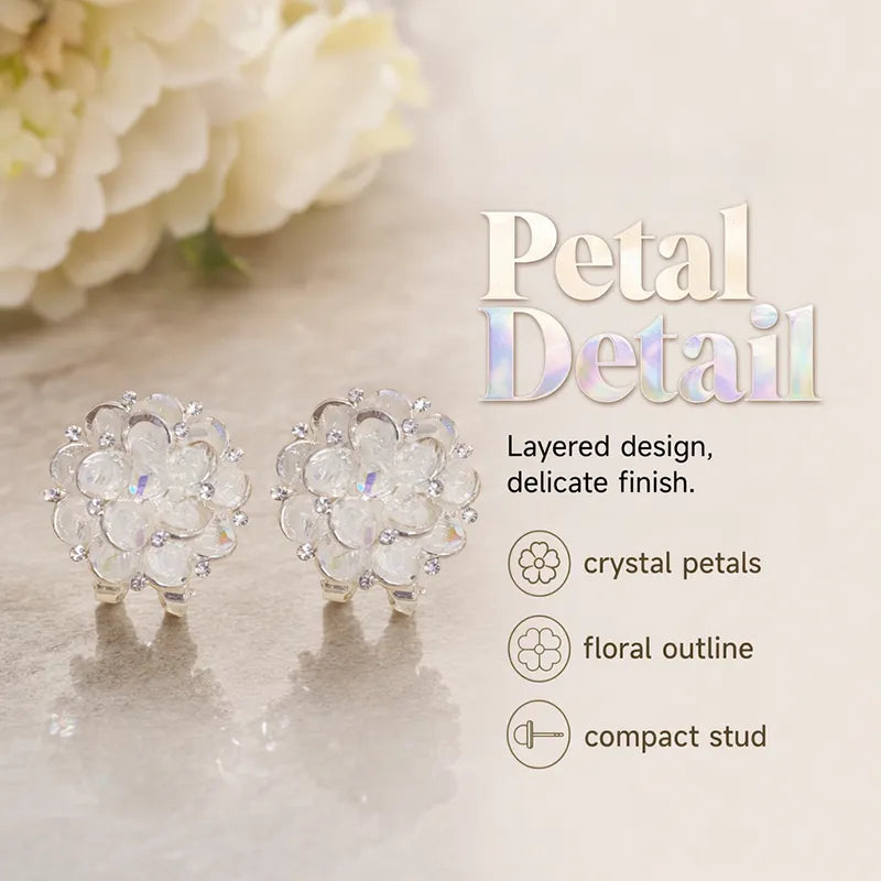 📢📢¡50% de descuento! ⏰Elegantes y brillantes pendientes con motivo floral.-ES