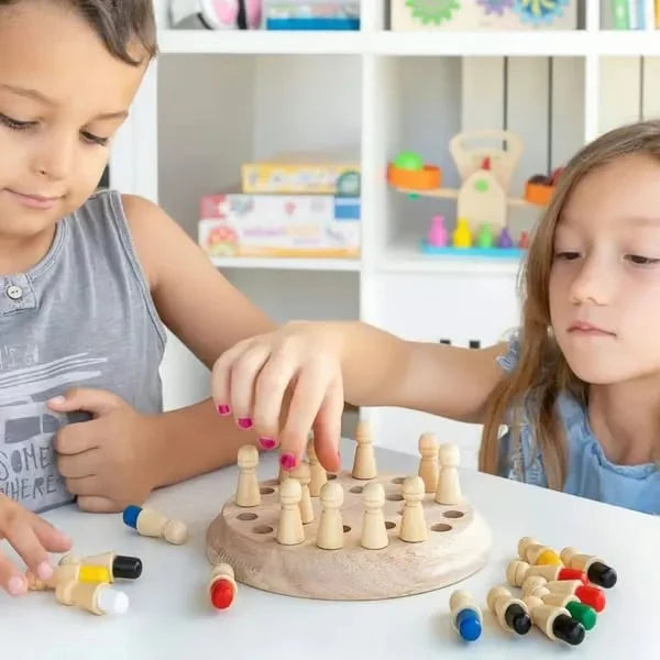 【👶Βελτιώστε τη λογική σκέψη του παιδιού σας και ενισχύστε τις οικογενειακές σχέσεις】Ξύλινα παιχνίδια μνήμης και χρωματισμού για παιδιά και ενήλικες-GR