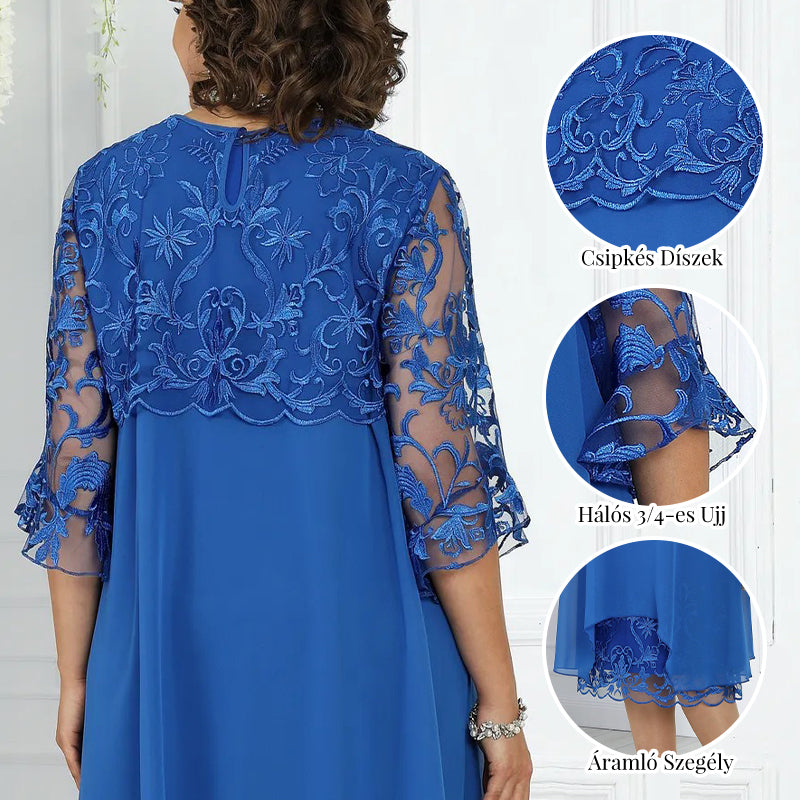 Vestido midi de encaje suelto para mujer-ES