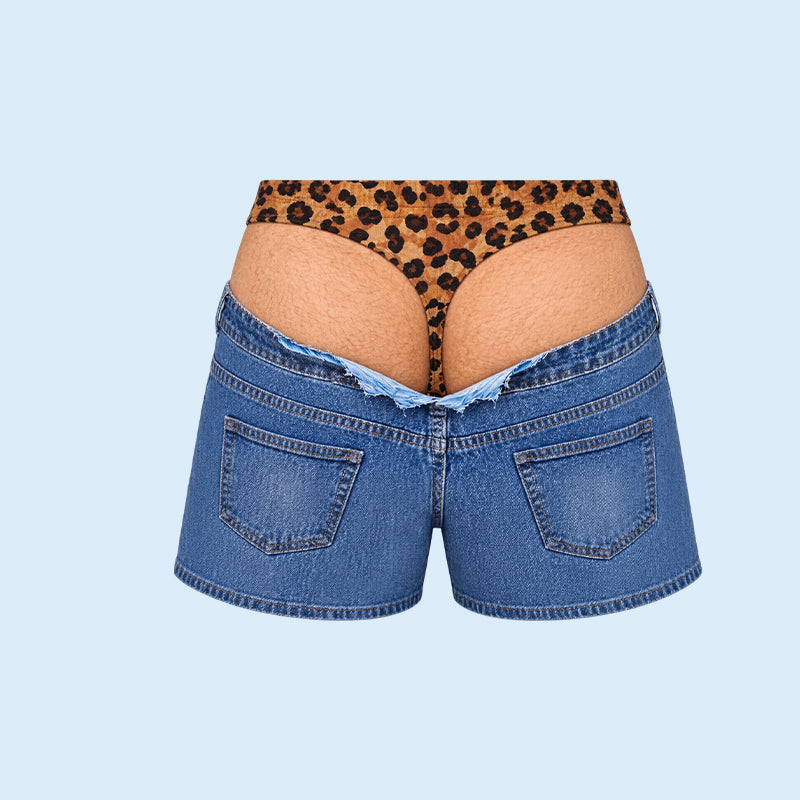 Bañador corto vaquero con estampado de leopardo | Nuevo bañador Illusion Beach-ES